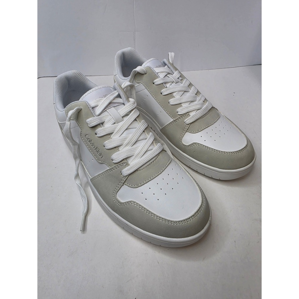 Calvin Klein Hattea Round Toe Lace Up Sneakers Size 11 White  Athleisure Casual